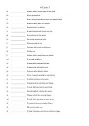 English Worksheet: A-Z quiz 3 - Vocab revision, warmer or cooler activity