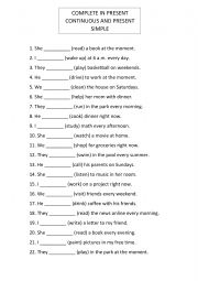 English Worksheet: Present Simple & Present Continuous 