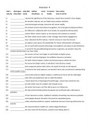 English Worksheet: Inversion 4