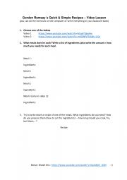 English Worksheet: Gordon Ramsay Video Lesson
