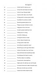 English Worksheet: A-Z quiz 4 Warmer, cooler or general revision 