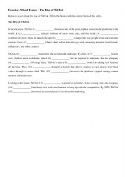 English Worksheet: Mixed tenses ercises - the rise of TikTok