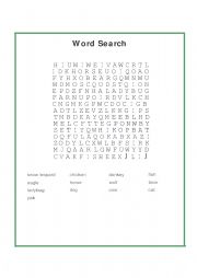 English Worksheet: Search the words