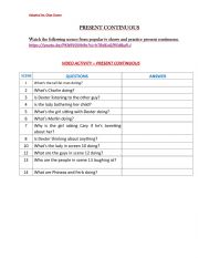 English Worksheet: Video activity present continuous 