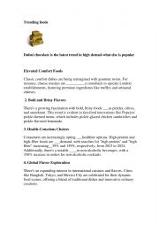 English Worksheet: Trending foods