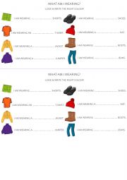 English Worksheet: CLOTHES&COLORS