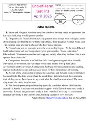 end term test 3rd form - ESL worksheet by English-teacher 38