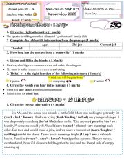 3rd form mid term test 1 - ESL worksheet by English-teacher 38