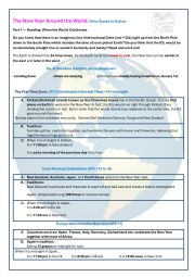 English Worksheet: THE NEW YEAR AROUND THE WORLD TIMELINE