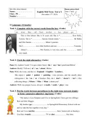 mid term test 1 - ESL worksheet by sponge bob