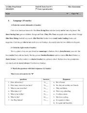 English Worksheet: Full term test number 1 (Dyslexic pupils)