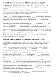 Gap-fill: Topical Issues in Great Britain, December 9th, 2025