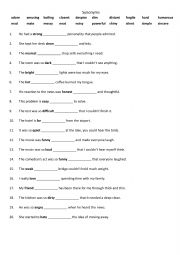 English Worksheet: Synonyms with adjectives 2