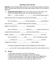 English Worksheet: Describing a Visit in the Past