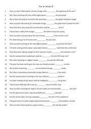 English Worksheet: For or since 8