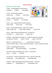 English Worksheet: Mixed tenses