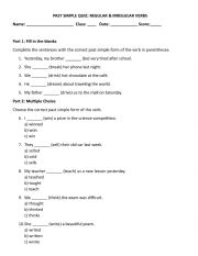English Worksheet: Past simple quiz