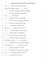 English Worksheet: Confusing words practise theyre, there and their 3