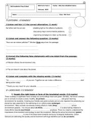 English Worksheet: mid term test 2
