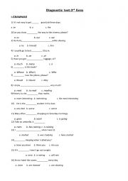 English Worksheet: diagnostic test