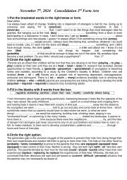 English Worksheet: consolidation tasks 3rd form term1