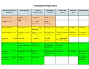 English Worksheet: Transition Phrase Bank