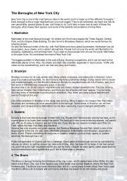 English Worksheet: The five boroughs of New York