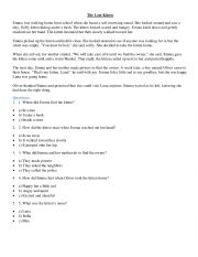 English Worksheet: The Lost Kitten Simple Past