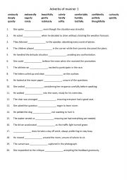 English Worksheet: 20 Adverbs of manner 1