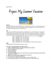 English Worksheet: My Summer Vacation