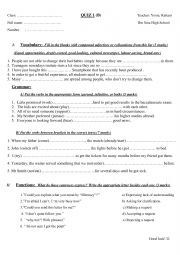 English Worksheet: quiz