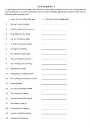 English Worksheet: Echo questions 1