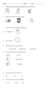 English Worksheet: assessment diagnostic english