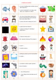 English Worksheet: Compound words