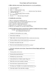 English Worksheet: Present Simple vs Present Continuous