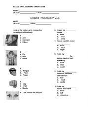 English Worksheet: leveling exam