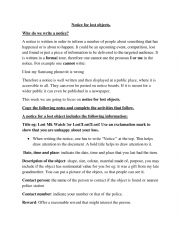 English Worksheet: notice writing