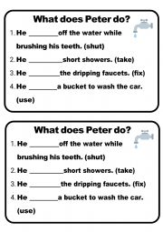 English Worksheet: What does Peter do?
