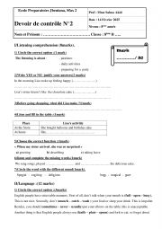 English Worksheet: 8th mid term test 2