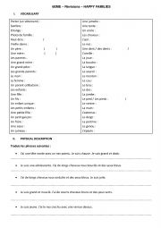 English Worksheet: REVISION : T2 HAPPY FAMILIES