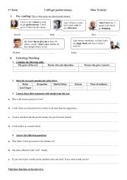 English Worksheet: pocket money 