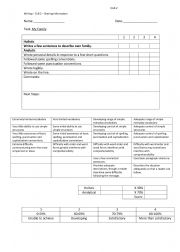 English Worksheet: Writing about My Family - Adult ESL Beginners