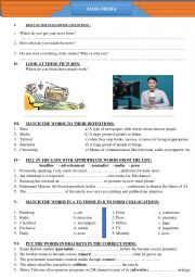 English Worksheet: MASS MEDIA VOCABULARY WORKSHEET