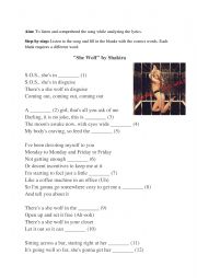 English Worksheet: She Wolf - Shakira