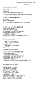 English Worksheet: Stop crying your heart out - Oasis song worksheet