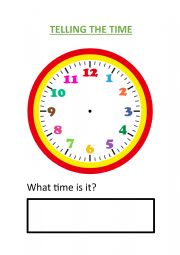 English Worksheet: Telling the time