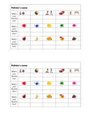 English Worksheet: Survey: what�s your favorite...?