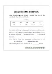 English Worksheet: Red Riding Hood cloze test