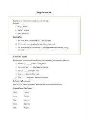 English Worksheet: Regular verbs