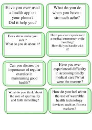 English Worksheet: Advance speaking cards using have you ever